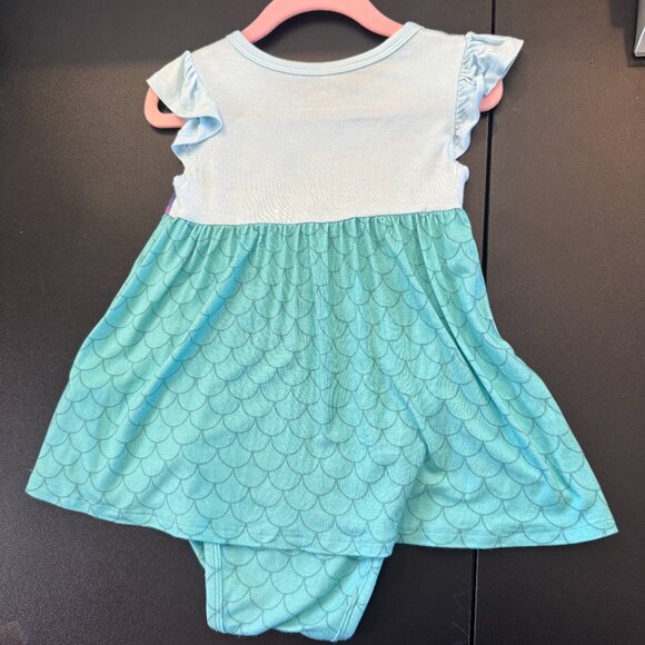 Posh Peanut Disney's The Little Mermaid Magical Twirl Bodysuit Dress FREE SHIP - Picture 2 of 2